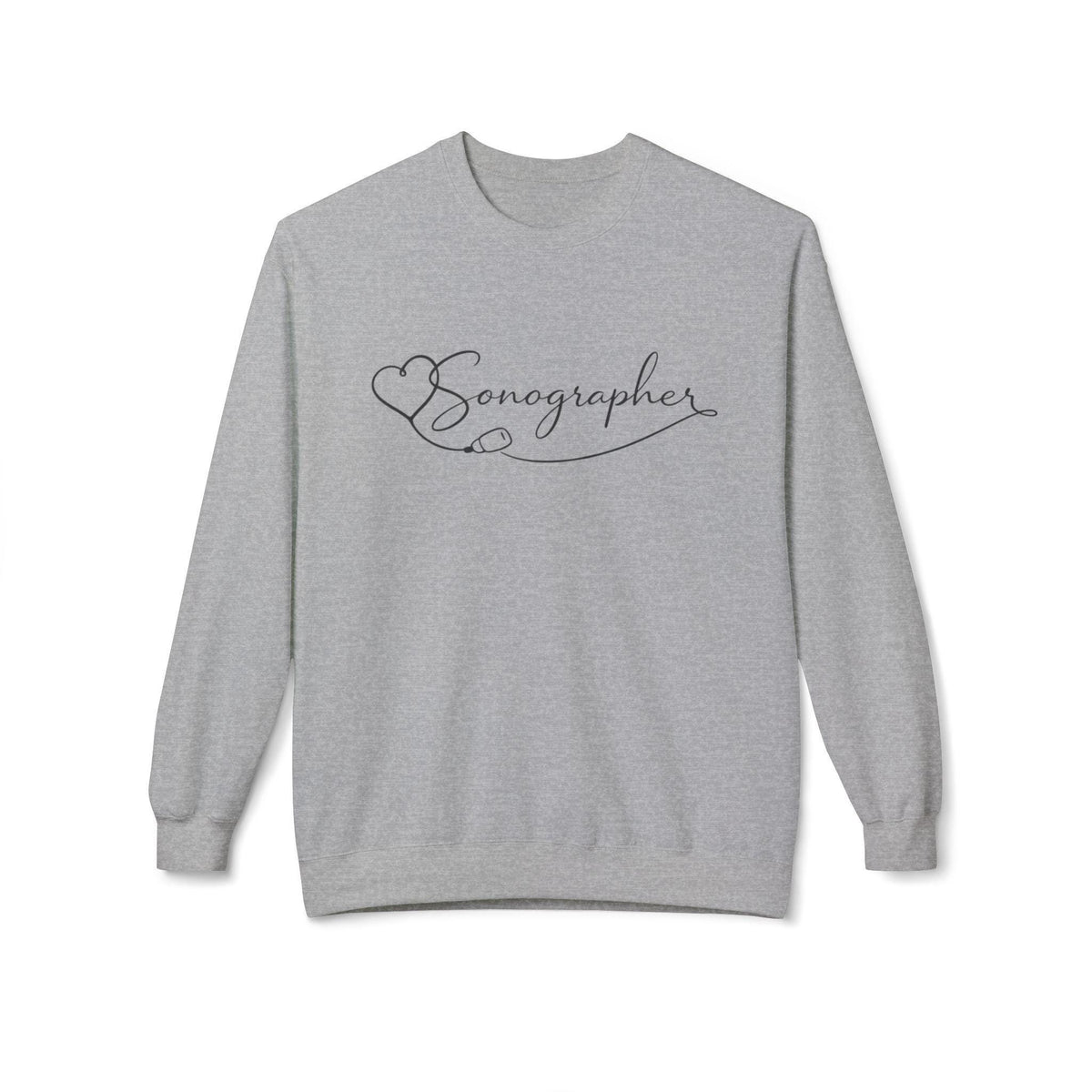 Sonographer Script Heart Crewneck Sweatshirt | Ultrasound Tech