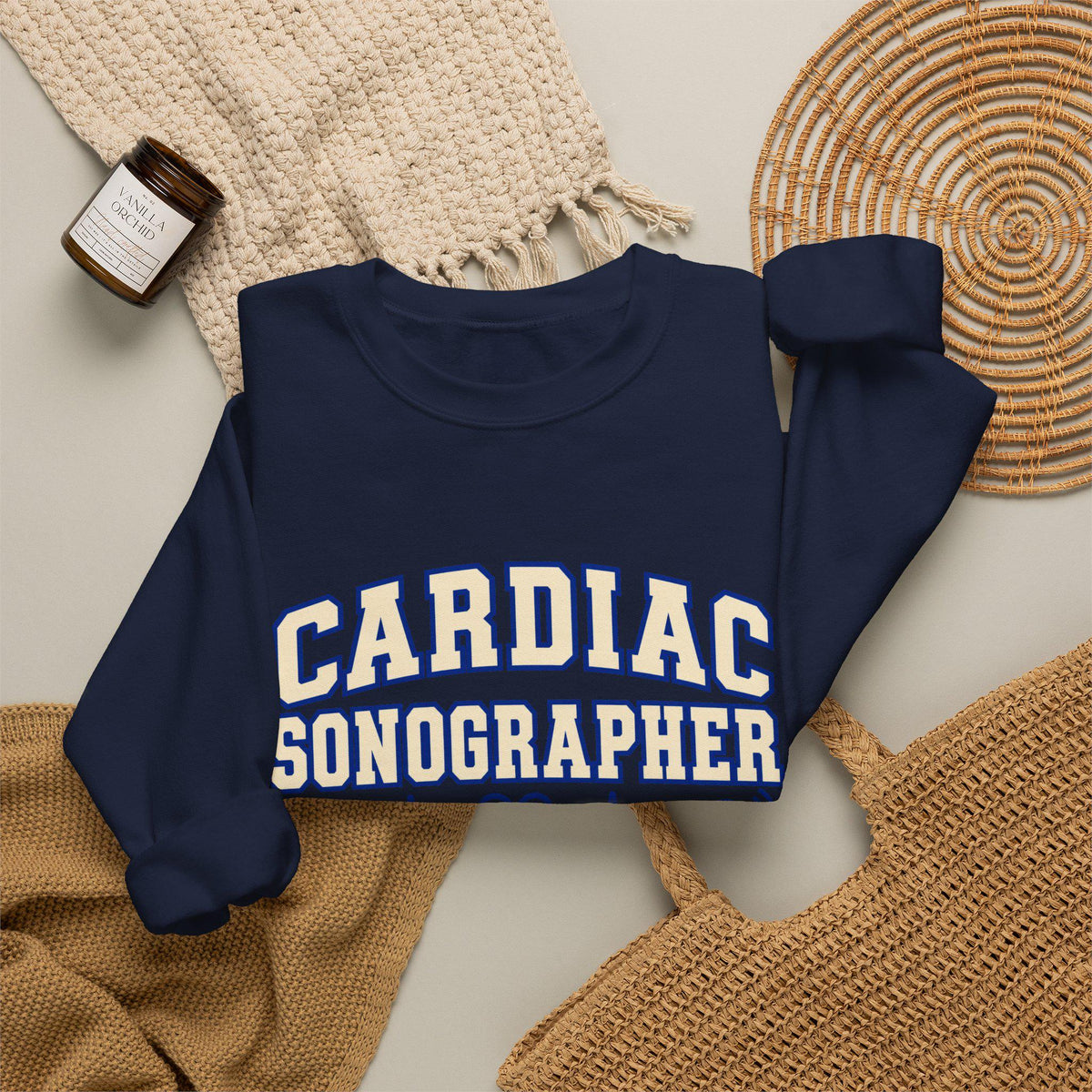 Cardiac Sonographer crewneck sweatshirt | Heartbeat EKG design
