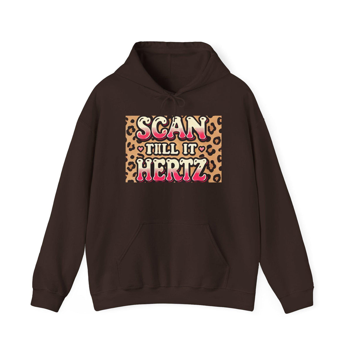 Cheetah Print Hoodie | Scan Till It Hertz Graphic Sweatshirt | Y2K Streetwear Pullover