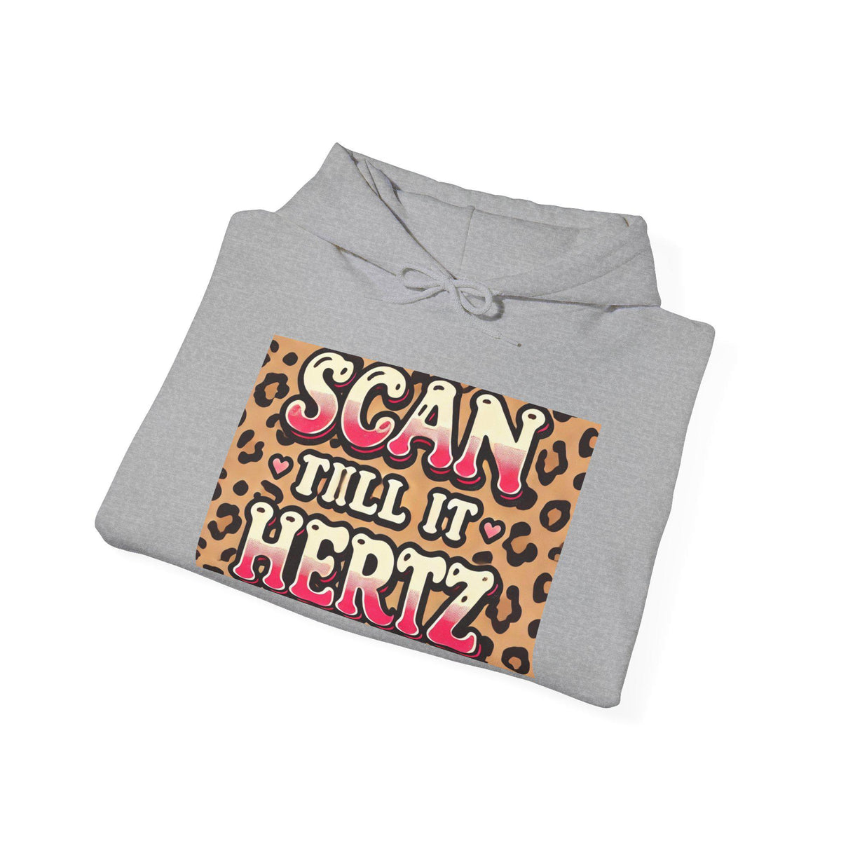 Cheetah Print Hoodie | Scan Till It Hertz Graphic Sweatshirt | Y2K Streetwear Pullover