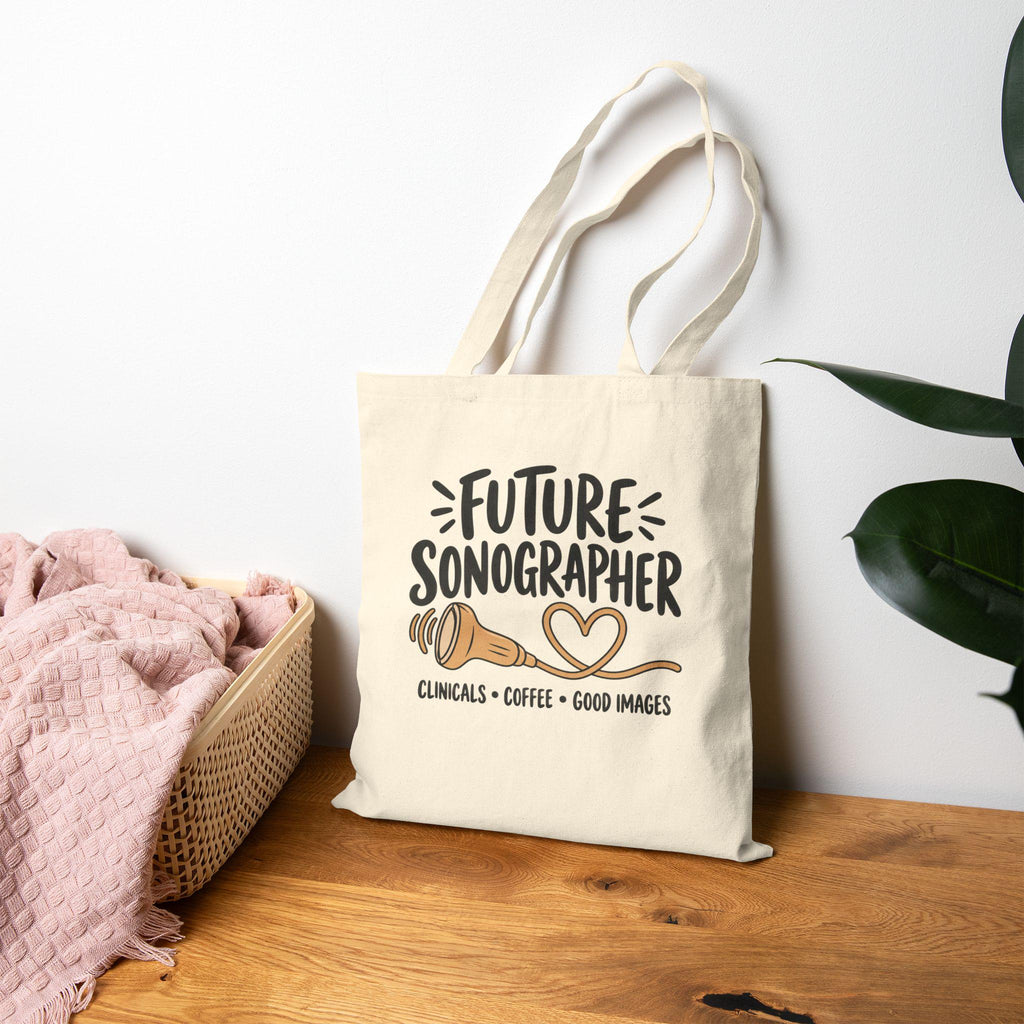 Future Sonographer Tote Bag | Ultrasound Probe Illustration, Medical Student Canvas