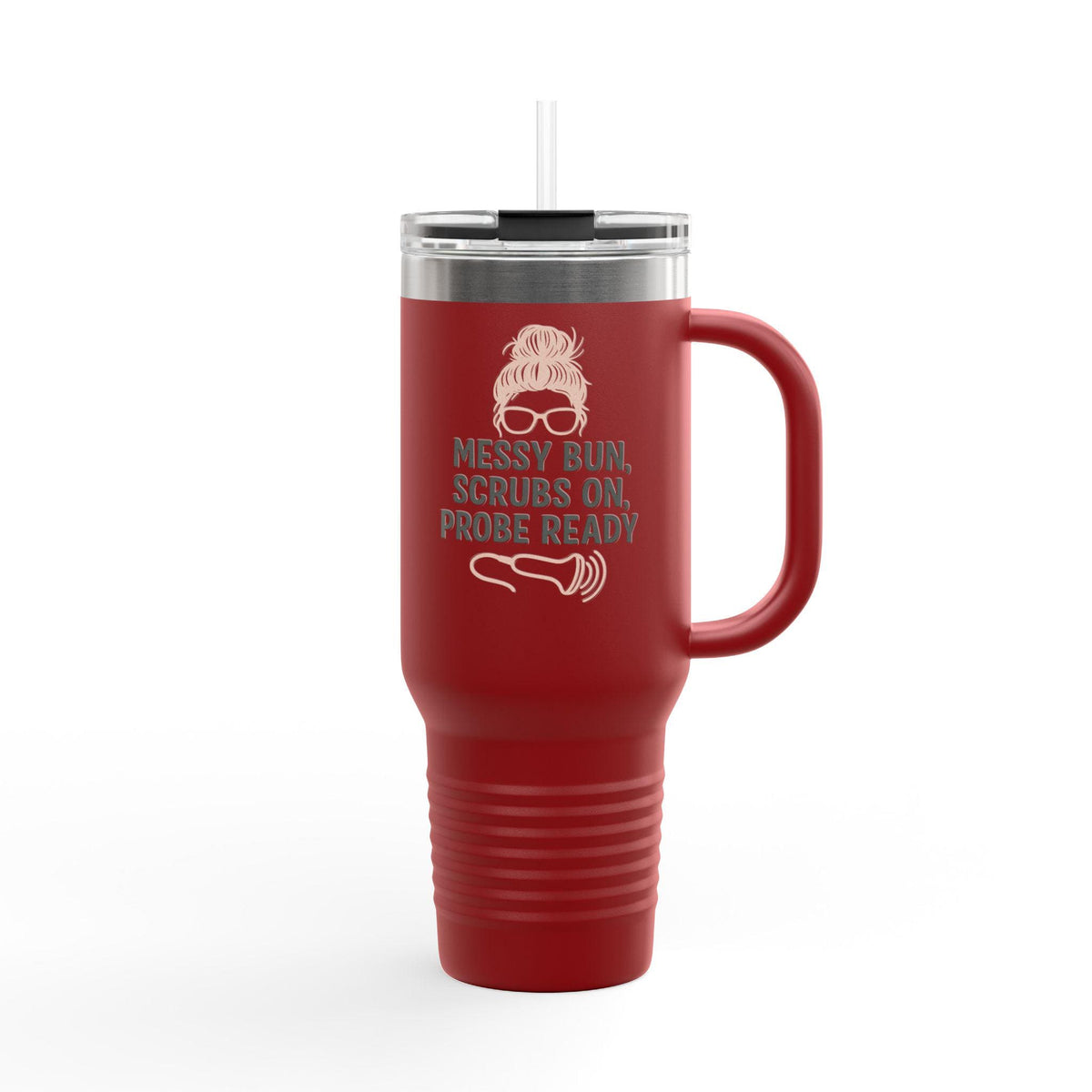 40oz Insulated Stainless Steel Travel Mug, Nurse Gift, Leak-Resistant Tumbler