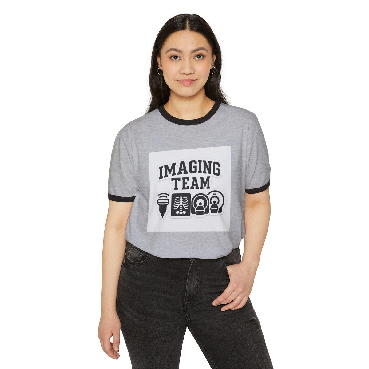 Radiology Team Ringer T-Shirt | Medical Imaging Apparel for X-Ray Techs, MRI CT Nurse Gift