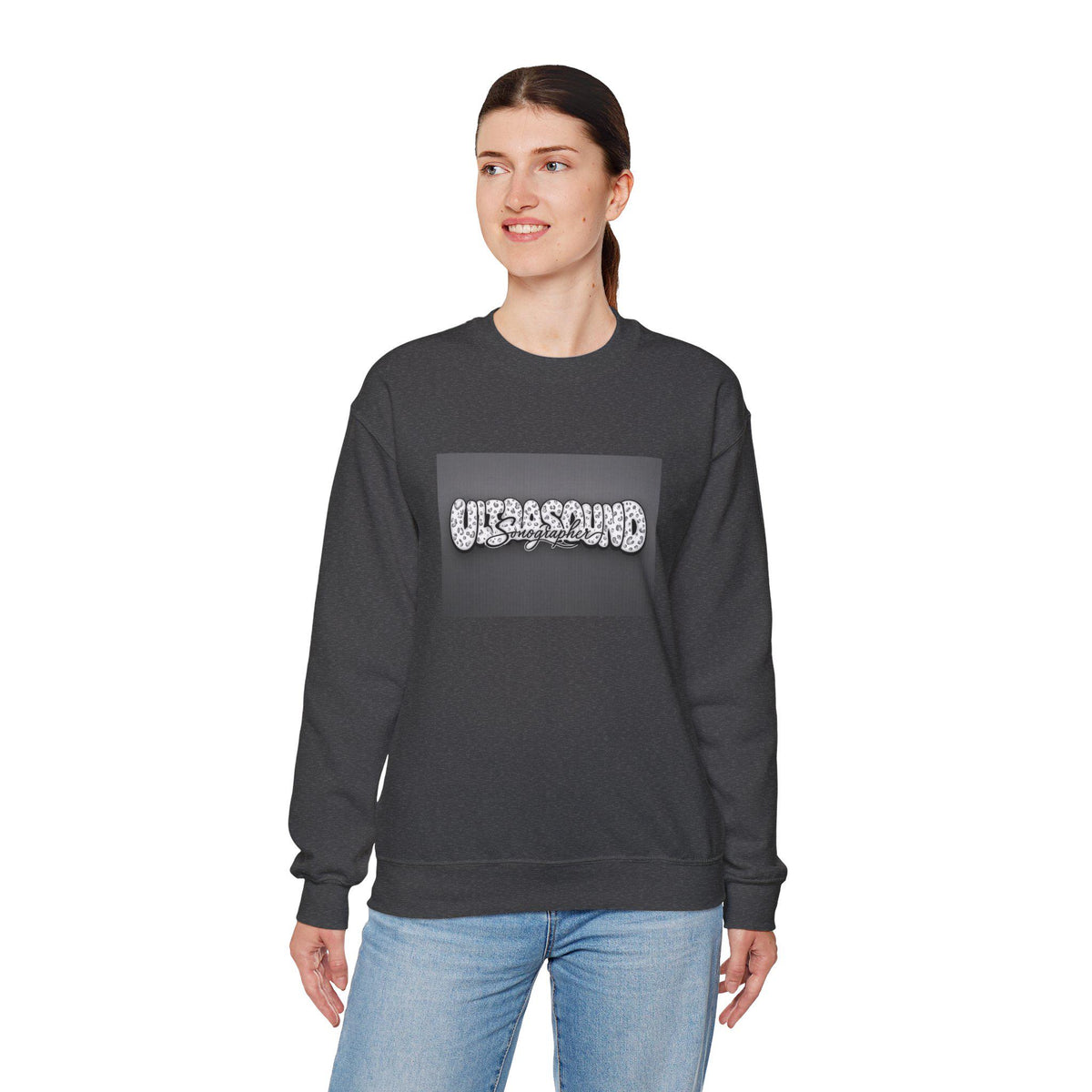 Leopard Print Script Logo sweatshirt | White crewneck