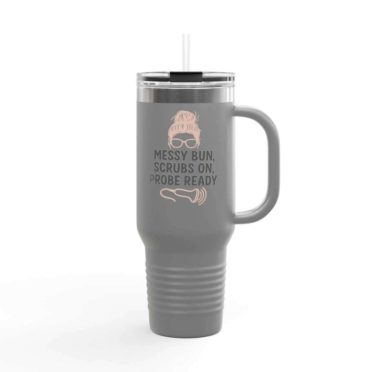40oz Insulated Stainless Steel Travel Mug, Nurse Gift, Leak-Resistant Tumbler