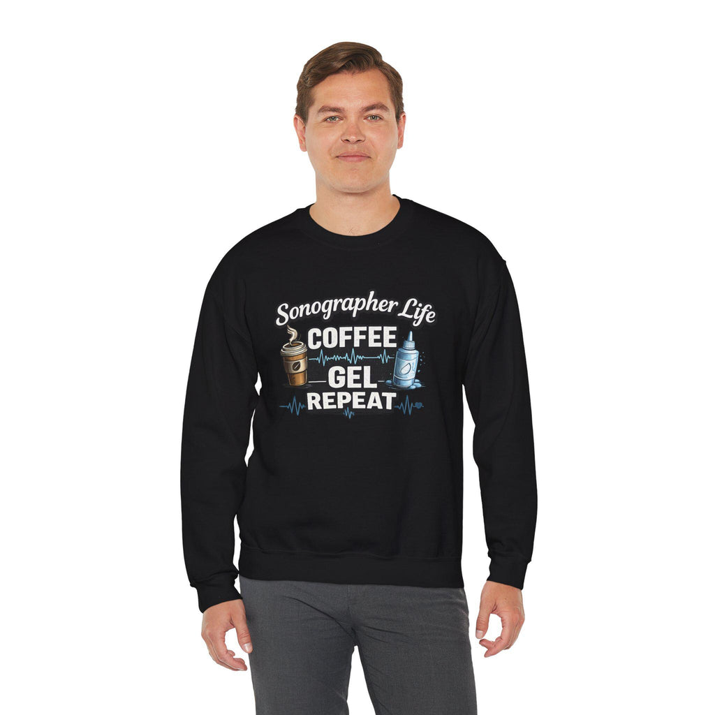 Sonographer Life Sweatshirt, Coffee Gel Repeat, Ultrasound Tech Gift