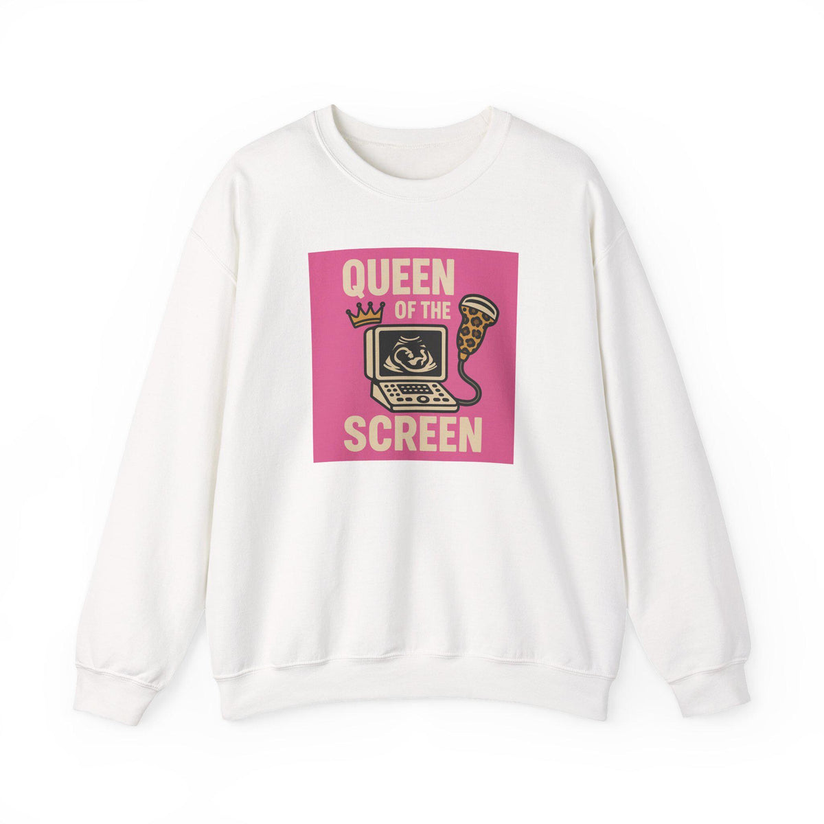 Funny Ultrasound Leopard Print Sweatshirt | Pregnancy Announcement Gift (50% Cotton Blend)