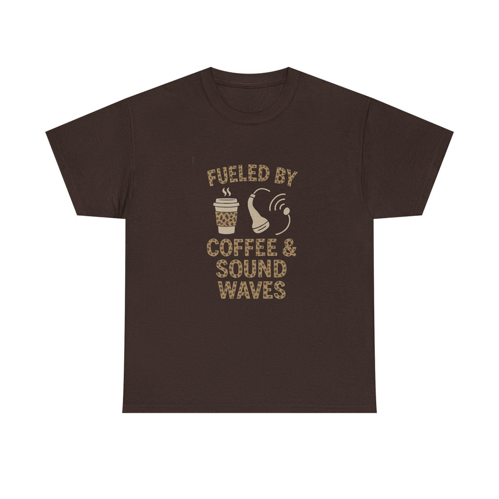 Funny Sonographer Shirt, Ultrasound Tech Coffee Sound Waves Tee (Medical Imaging Gift)