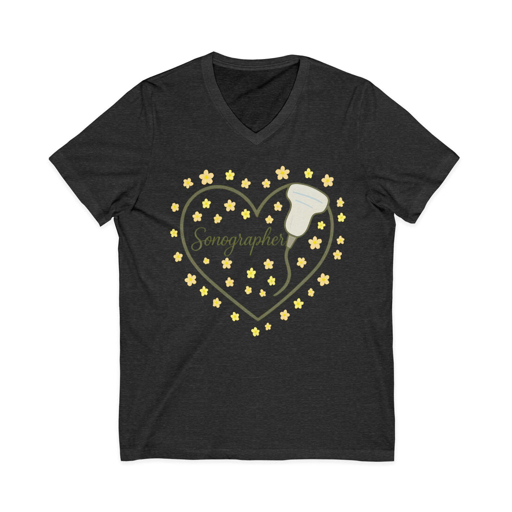 Floral V-Neck Tee Women | Lightweight Cotton Jersey Tee | Casual Spring Boho Top | Cute Floral T-Shirt | Comfy Everyday Summer Blouse | Gift