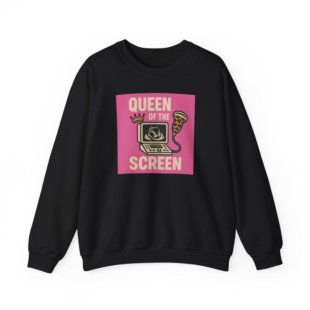 Funny Ultrasound Leopard Print Sweatshirt | Pregnancy Announcement Gift (50% Cotton Blend)