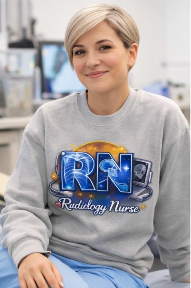 Radiology Nurse RN Crewneck Sweatshirt | X-Ray Tech Stethoscope Medical Pullover | Radiology Nurse Gift RN Gift Nurse Life Shirt Gift Set