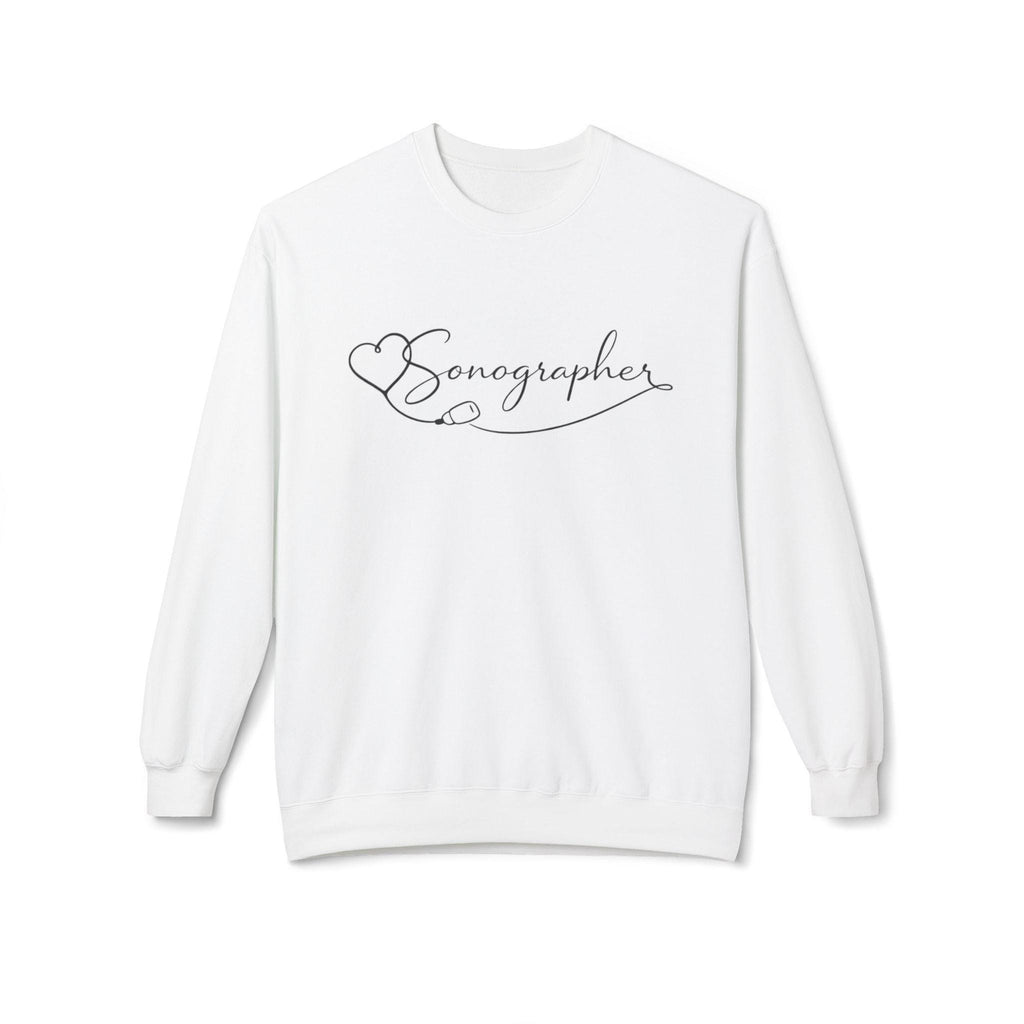 Sonographer Script Heart Crewneck Sweatshirt | Ultrasound Tech