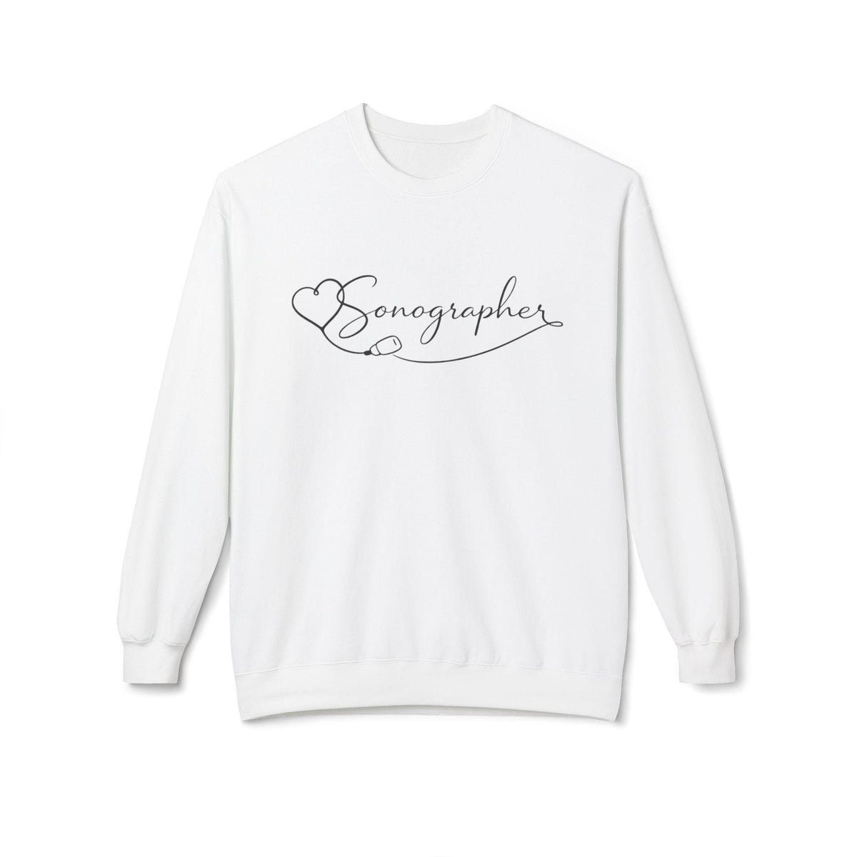 Sonographer Script Heart Crewneck Sweatshirt | Ultrasound Tech