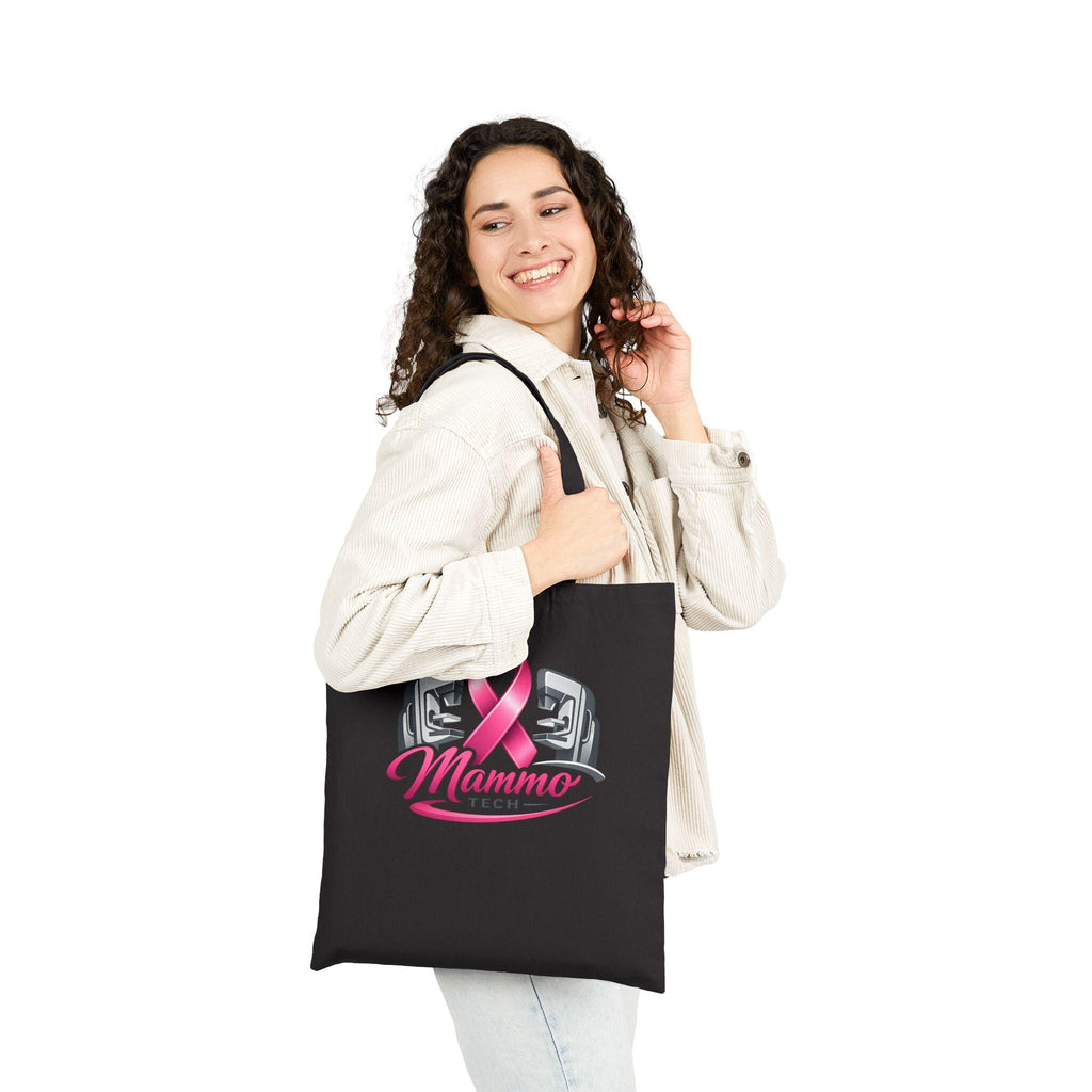 Mammo Tech Tote Bag, Pink Ribbon Radiology Gift, Breast Imaging Canvas Bag