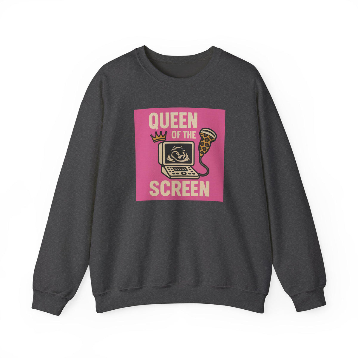 Funny Ultrasound Leopard Print Sweatshirt | Pregnancy Announcement Gift (50% Cotton Blend)