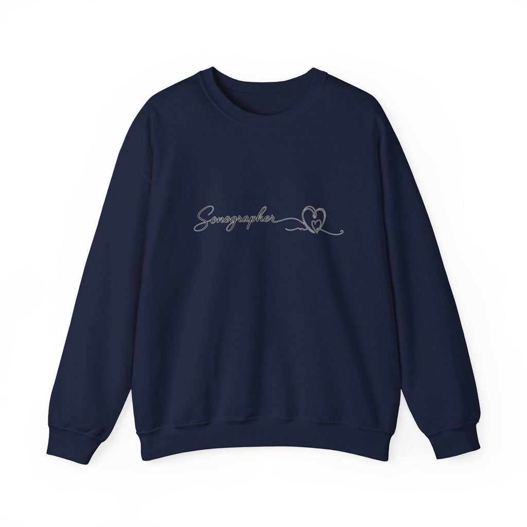 Sonographer Sweatshirt | Ultrasound Tech Crewneck | Minimalist Probe Heartbeat Embroidery