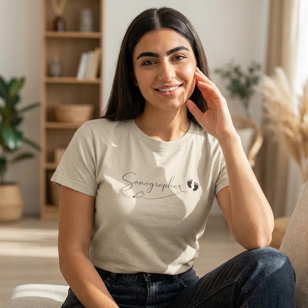 Minimalist Sonographer Heartbeat Waveform Tee | Ultrasound Tech Gift