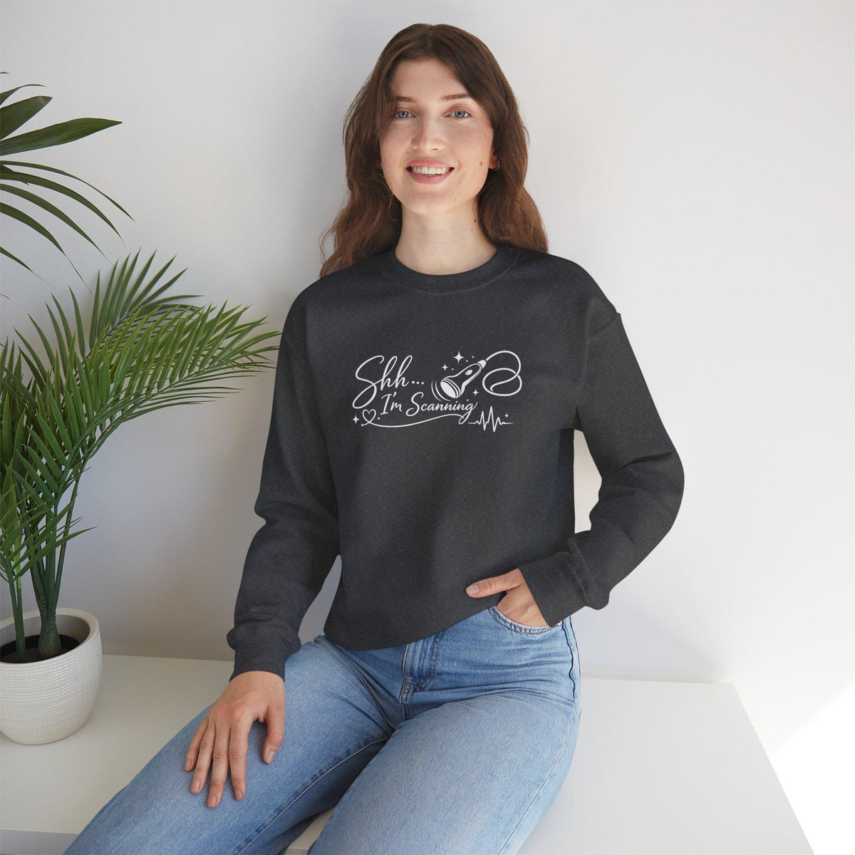 Embroidered Sonographer Sweatshirt, Shh I'm Scanning Ultrasound Tech Gift