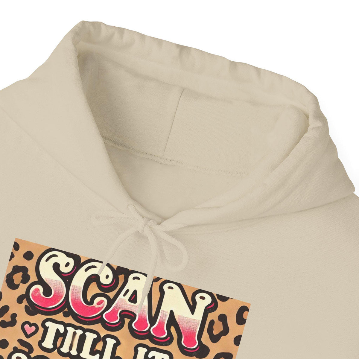 Cheetah Print Hoodie | Scan Till It Hertz Graphic Sweatshirt | Y2K Streetwear Pullover