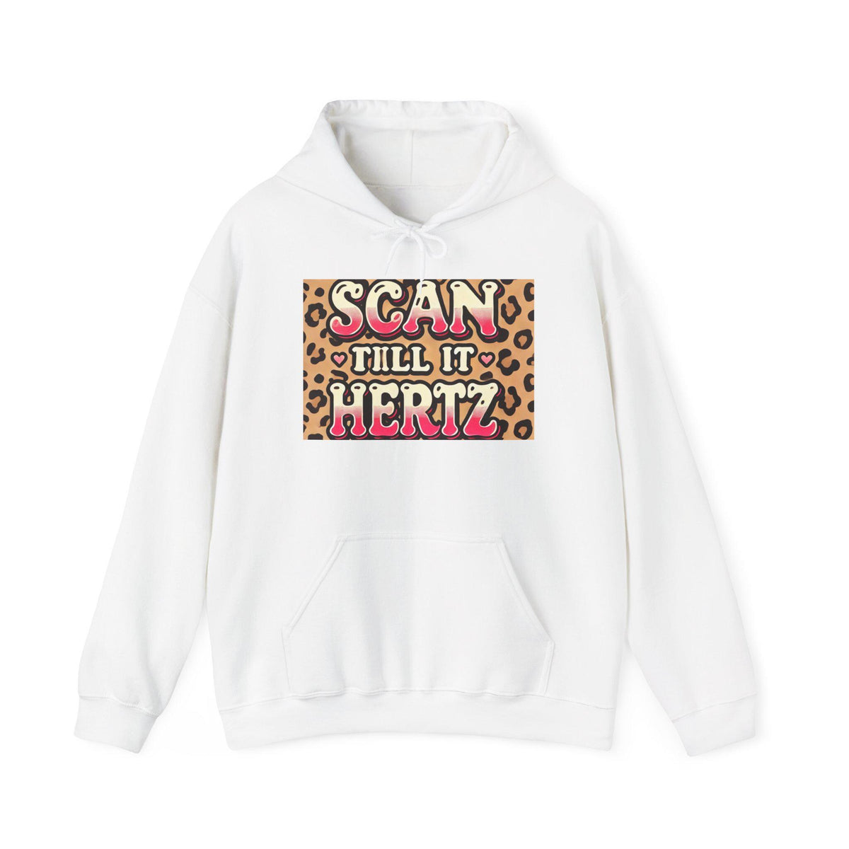 Cheetah Print Hoodie | Scan Till It Hertz Graphic Sweatshirt | Y2K Streetwear Pullover