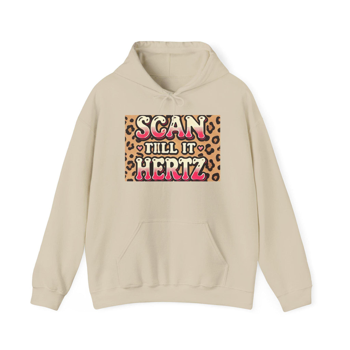 Cheetah Print Hoodie | Scan Till It Hertz Graphic Sweatshirt | Y2K Streetwear Pullover
