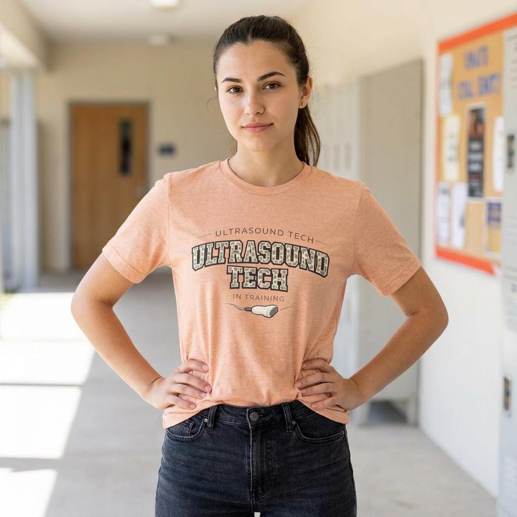 Ultrasound Tech Training Tee | Medical Sonography Student Gift (Airlume Cotton)