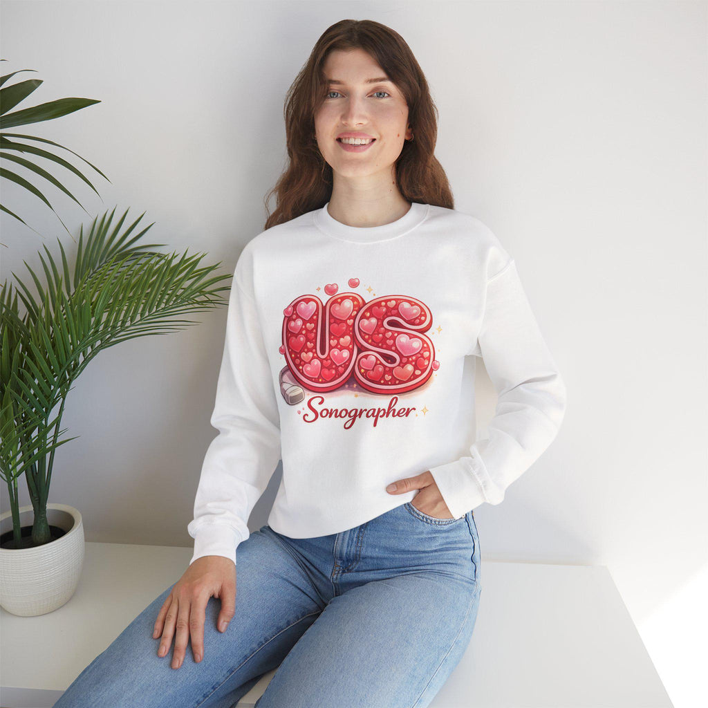 Ultrasound Tech Sonographer Sweatshirt, Valentine Hearts Medical Apparel, Sonography Gift, Radiology Crewneck, Sonographer Gift Idea