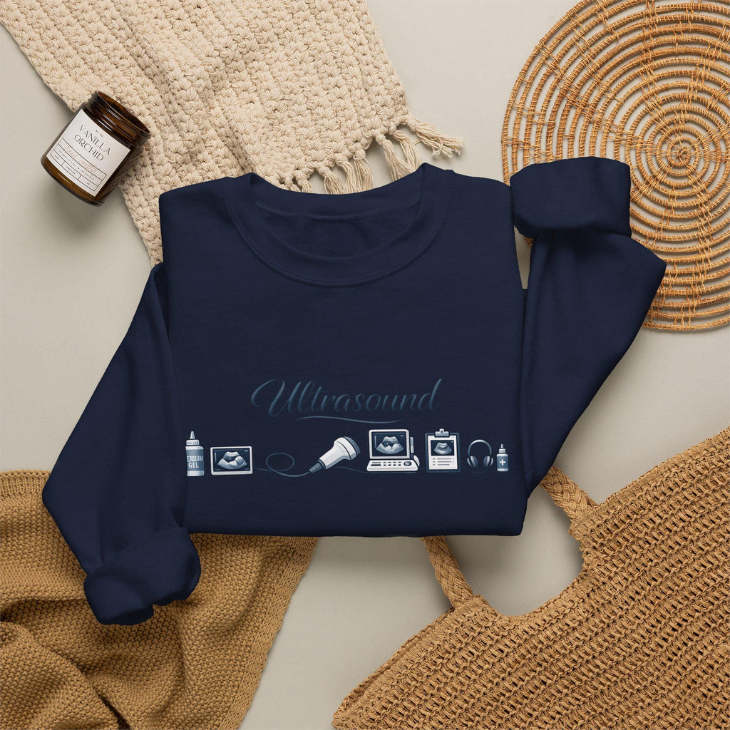 Ultrasound Icons Sweatshirt, Sonographer Crewneck, Sonogram Line Art Gift, Radiology Tech Pullover