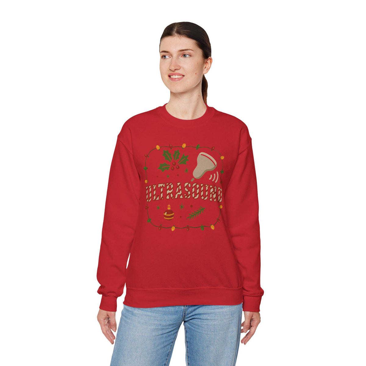 Ultrasound Christmas Sweatshirt, Pregnancy Announcement Sonogram Lights Shirt, Maternity Holiday Outfit, Baby Scan Xmas Sweater Gift