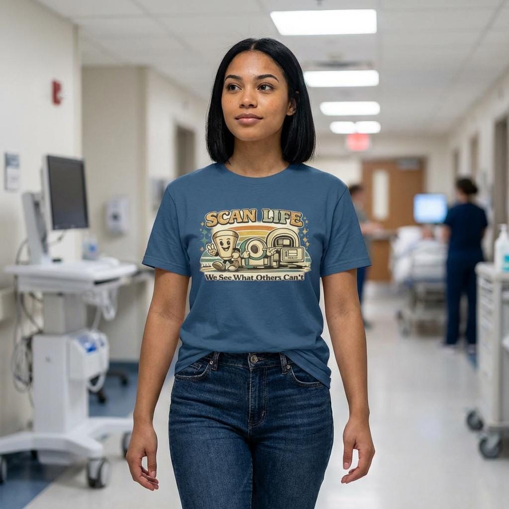 Ultrasound Tech T-shirt | Medical Imaging X-Ray CT MRI Design, Radiologic Technologist Apparel