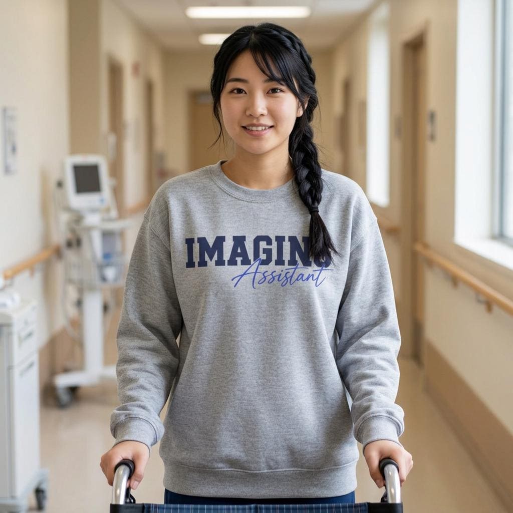 Imaging Assistant Sweatshirt, Retro Varsity Script Crewneck, Radiology Tech Gift, Medical Imaging Pullover