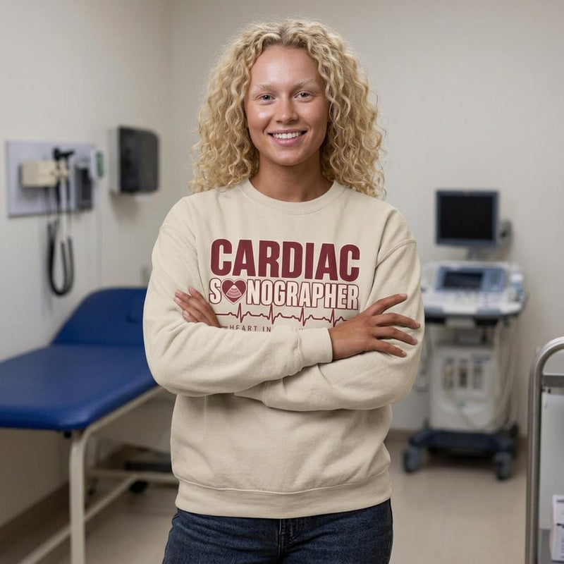 Cardiac Sonographer Sweatshirt, EKG Heartbeat Crewneck, Ultrasound Tech Gift, Cardiac Sonography Student Pullover