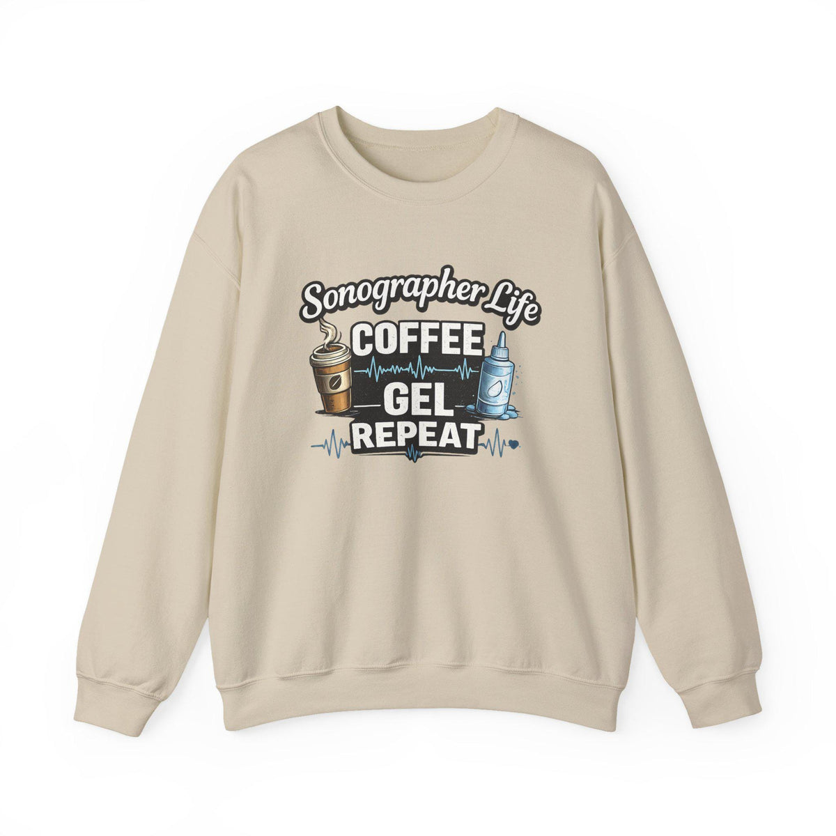 Sonographer Life Sweatshirt, Coffee Gel Repeat, Ultrasound Tech Gift
