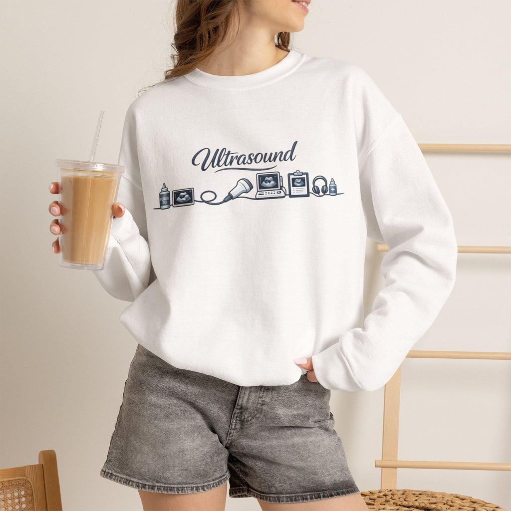 Ultrasound Icons Sweatshirt, Sonographer Crewneck, Sonogram Line Art Gift, Radiology Tech Pullover