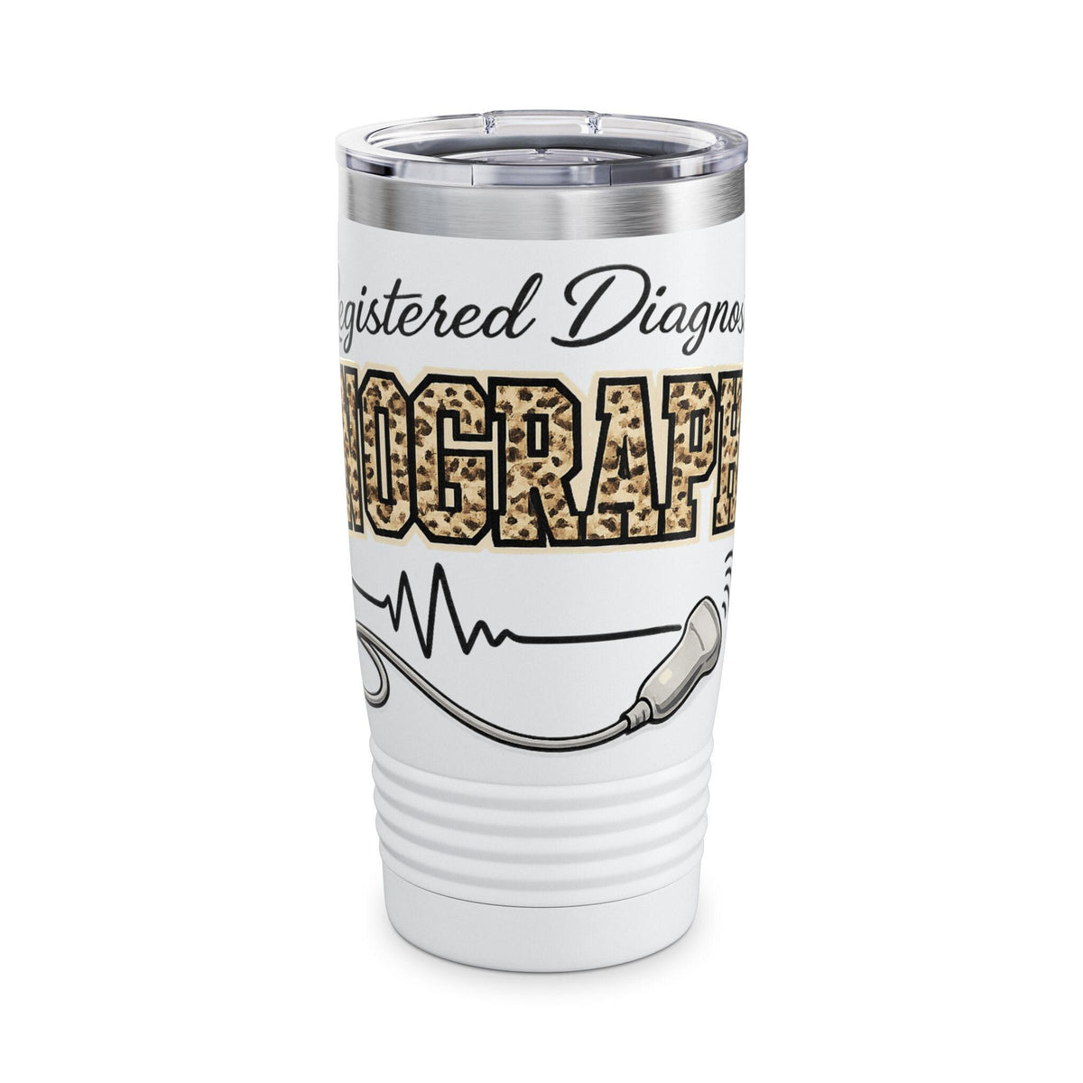 Sonographer Ultrasound Graphic Ringneck Tumbler 20oz | Medical Sonography Nurse Gift | Ultrasound Tech Cup | Healthcare Drink Tumbler