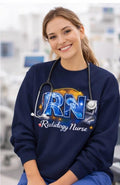 Radiology Nurse RN Crewneck Sweatshirt | X-Ray Tech Stethoscope Medical Pullover | Radiology Nurse Gift RN Gift Nurse Life Shirt Gift Set