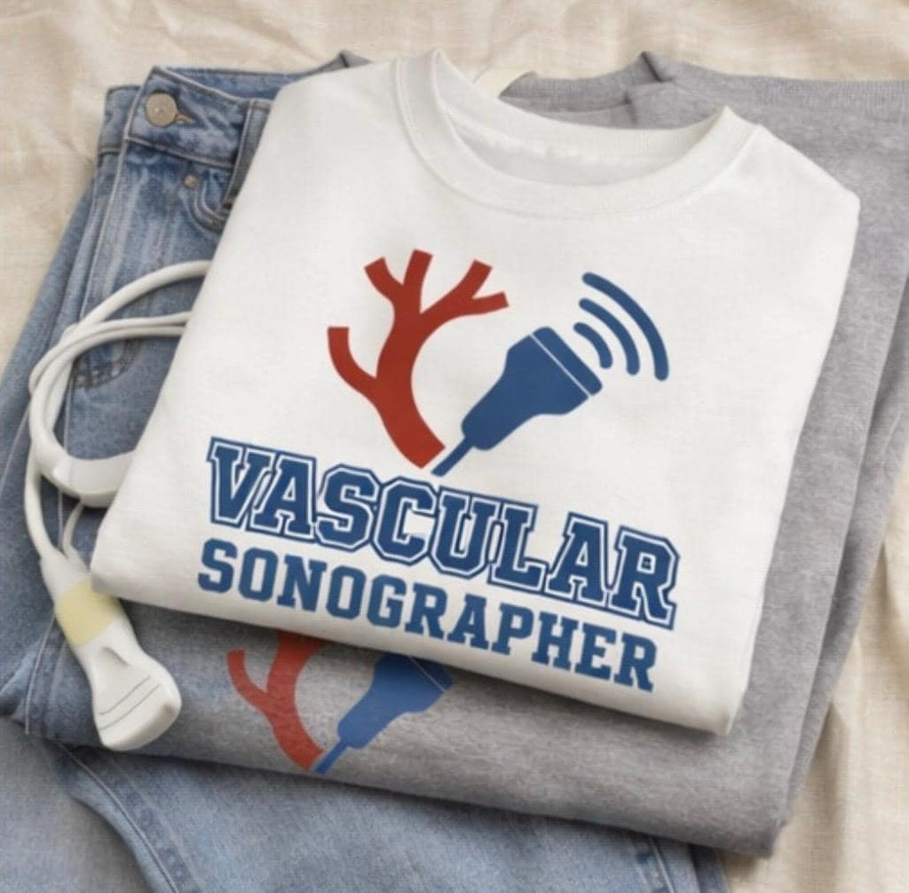 Vascular Sonographer Crewneck Sweatshirt | Ultrasound Tech Artery Graphic | Healthcare Medical Imaging Apparel | Vascular Tech Gift| Gift US