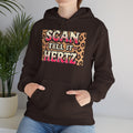 Cheetah Print Hoodie | Scan Till It Hertz Graphic Sweatshirt | Y2K Streetwear Pullover