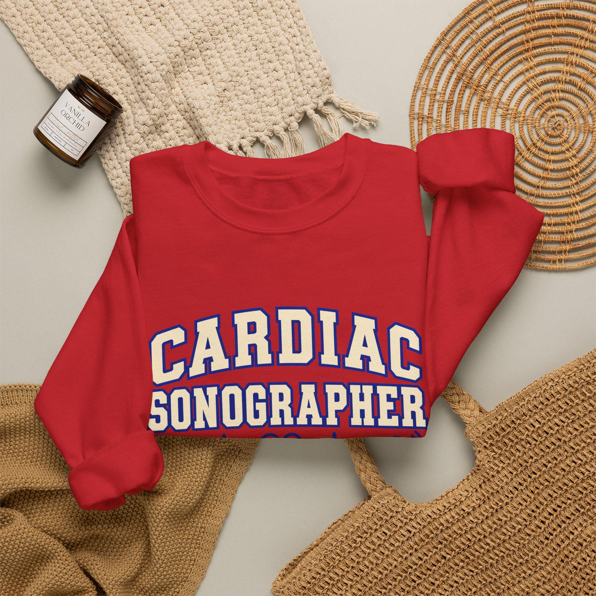 Cardiac Sonographer crewneck sweatshirt | Heartbeat EKG design