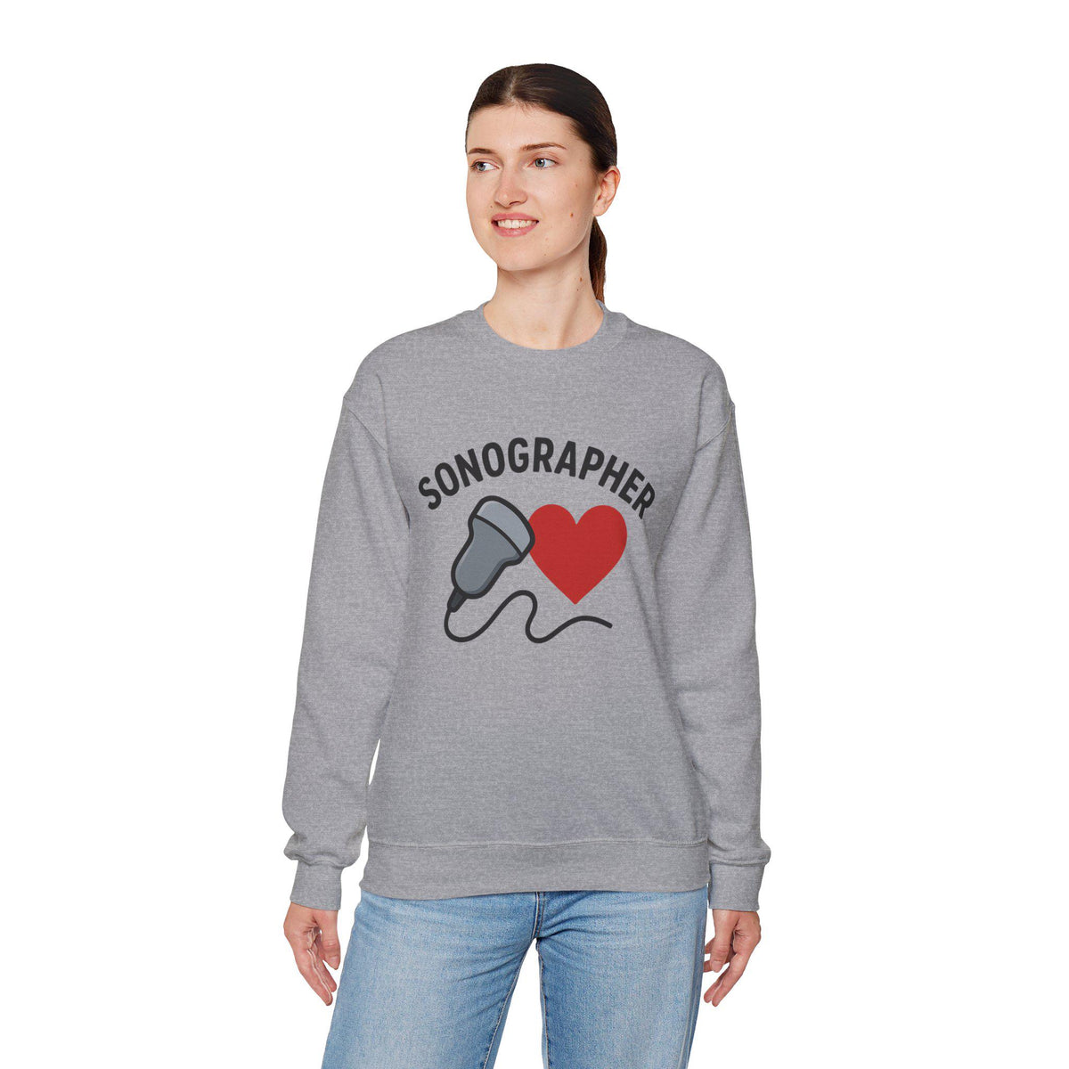 Sonographer Heart Sweatshirt | Ultrasound Tech Gift, Medical Apparel