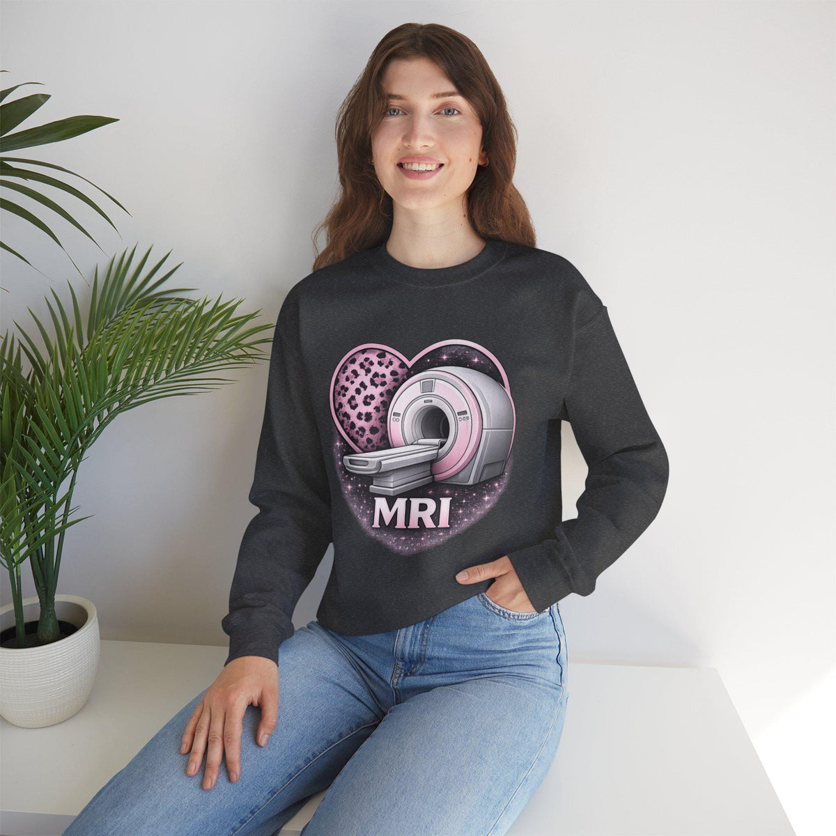 MRI Tech Crewneck Sweatshirt Embroidered Radiology Gift MRI Technician Apparel Medical Imaging Pullover Healthcare Worker Gift Cozy Crewneck