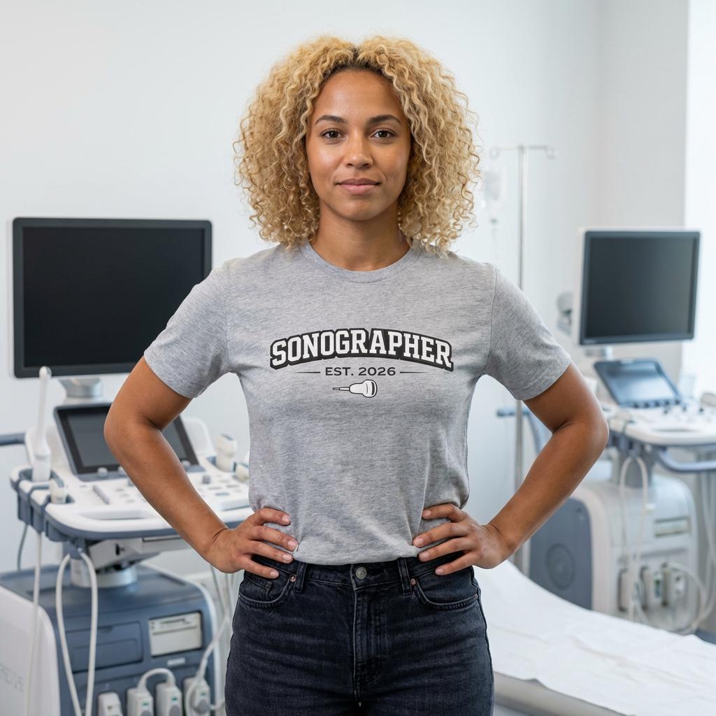 Sonographer Tee | Minimalist Ultrasound Tech Shirt (Est. 2026)