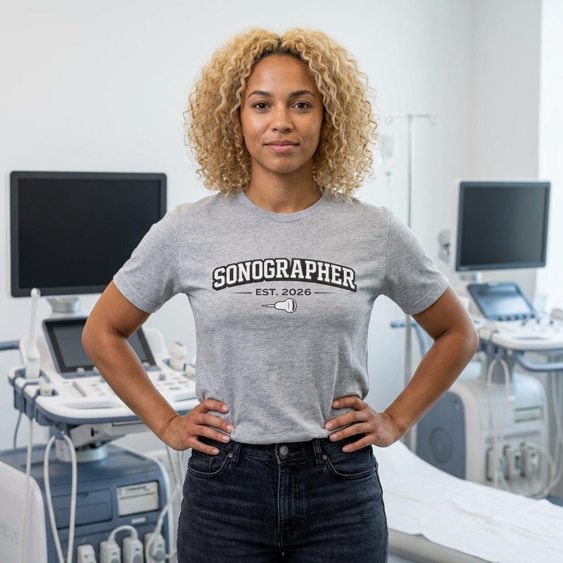 Sonographer Tee | Minimalist Ultrasound Tech Shirt (Est. 2026)