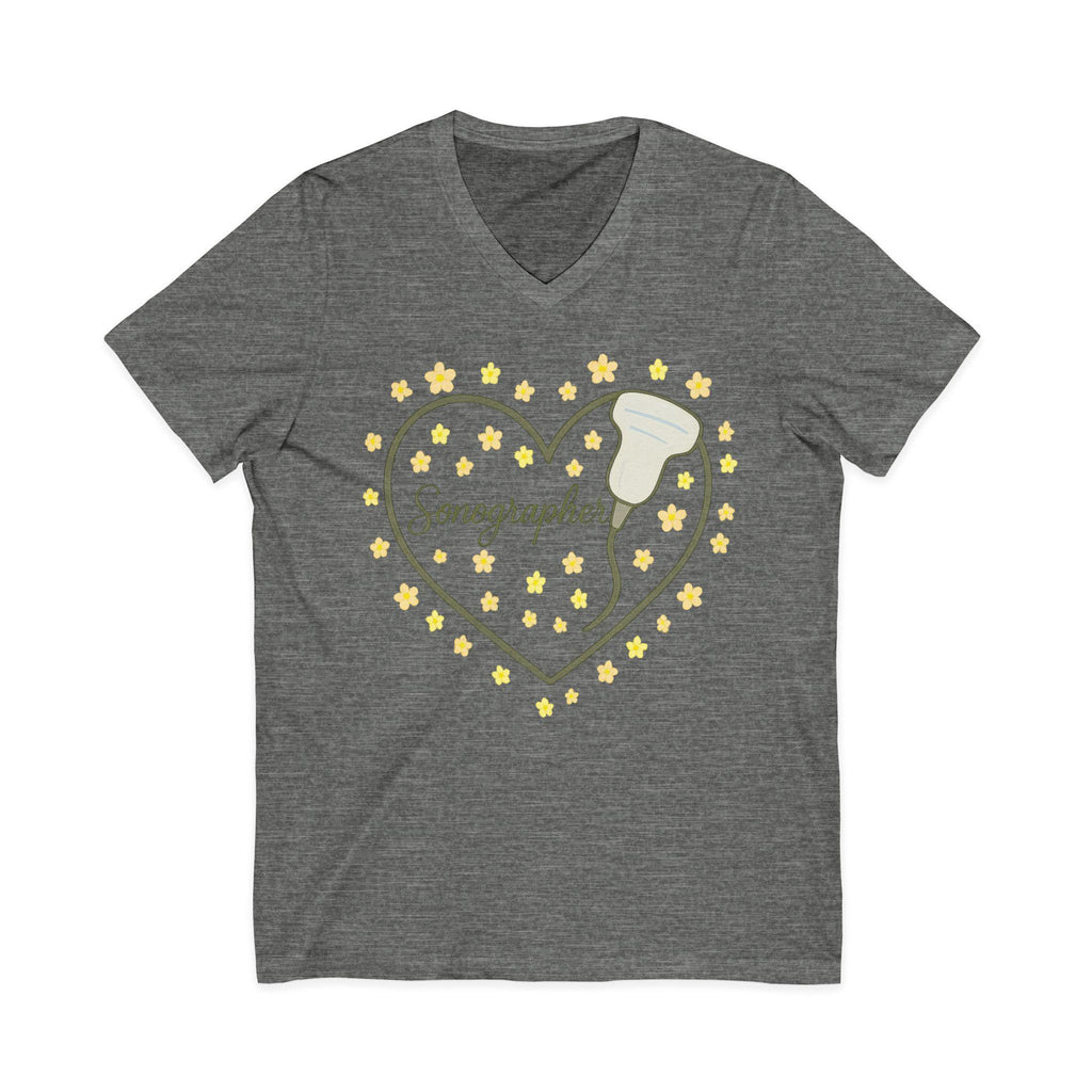Floral V-Neck Tee Women | Lightweight Cotton Jersey Tee | Casual Spring Boho Top | Cute Floral T-Shirt | Comfy Everyday Summer Blouse | Gift