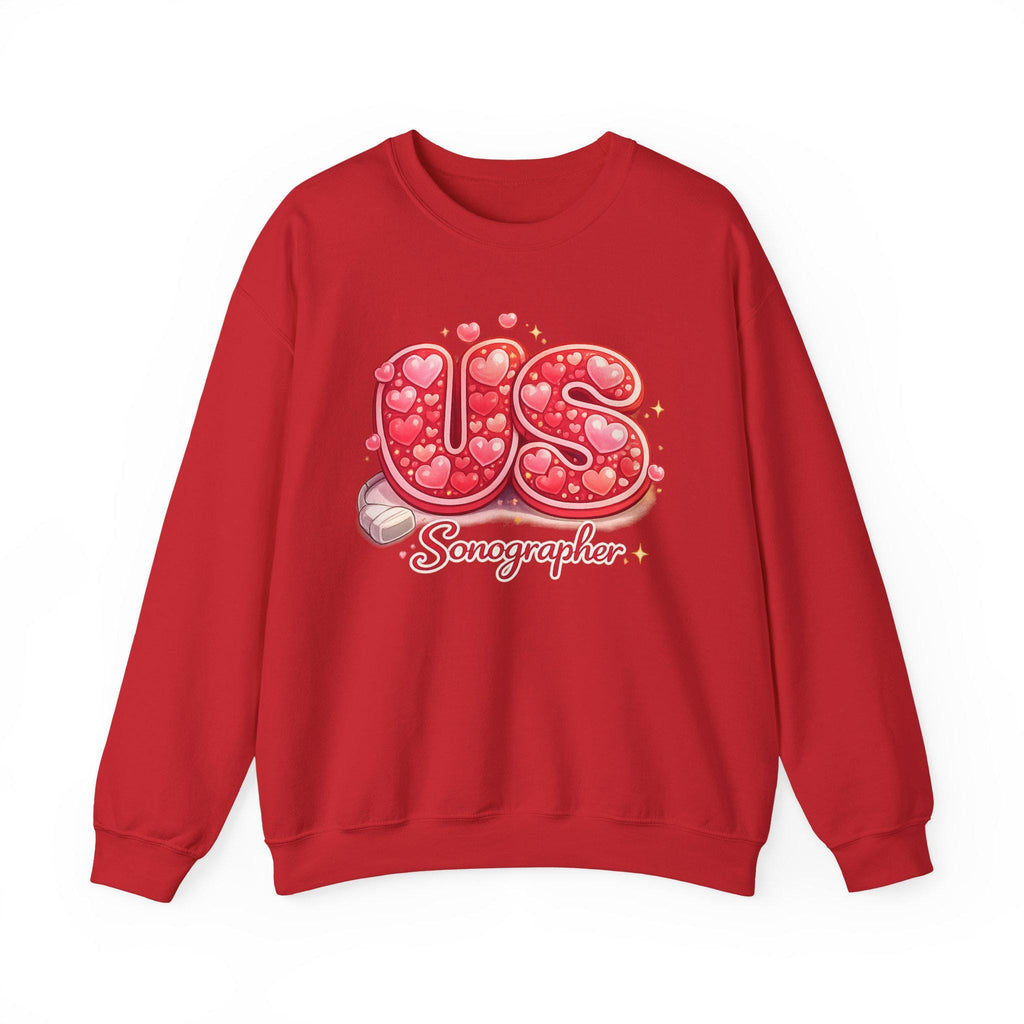 Ultrasound Tech Sonographer Sweatshirt, Valentine Hearts Medical Apparel, Sonography Gift, Radiology Crewneck, Sonographer Gift Idea