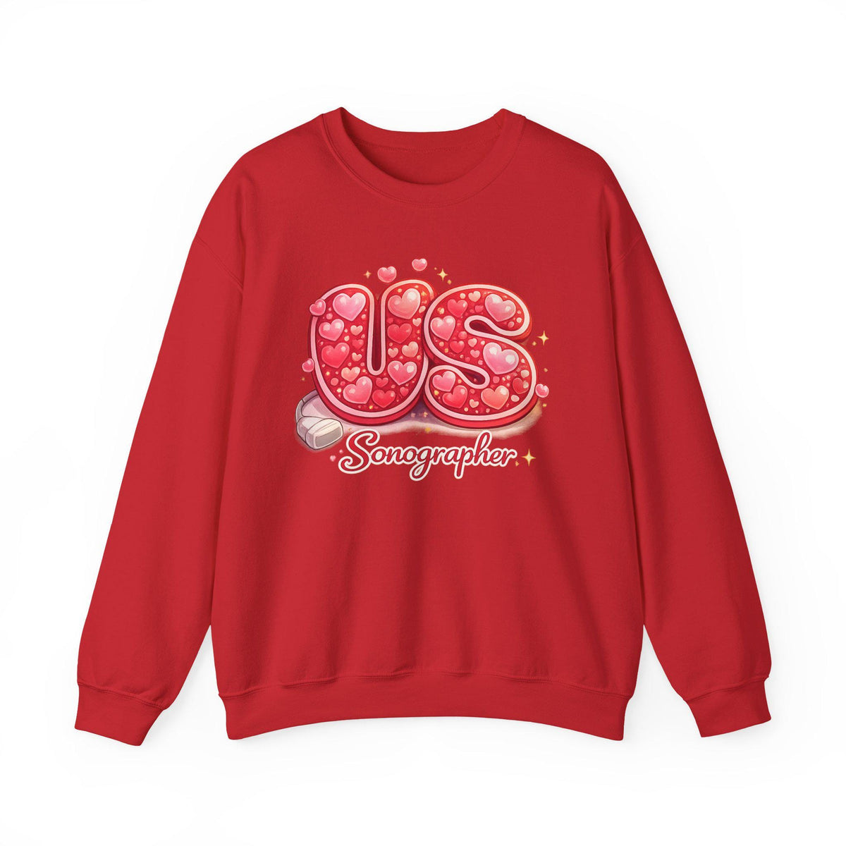 Ultrasound Tech Sonographer Sweatshirt, Valentine Hearts Medical Apparel, Sonography Gift, Radiology Crewneck, Sonographer Gift Idea