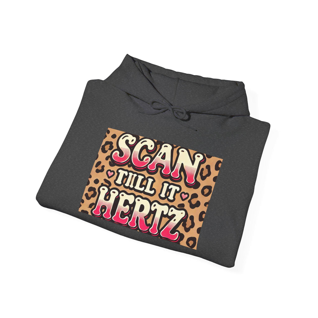 Cheetah Print Hoodie | Scan Till It Hertz Graphic Sweatshirt | Y2K Streetwear Pullover