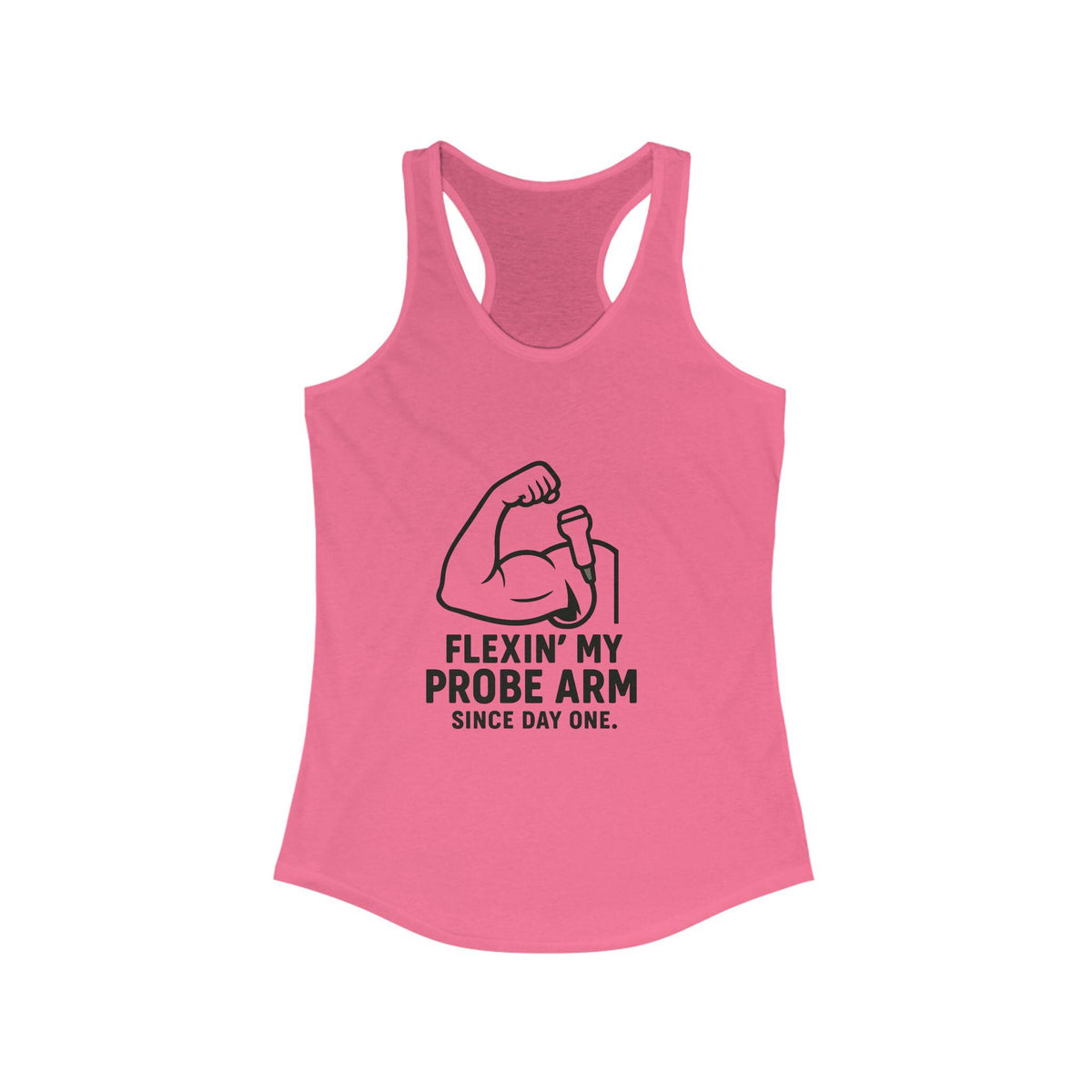 Funny Probe Arm Racerback Tank Top, Gym Humor Workout Tee for Women