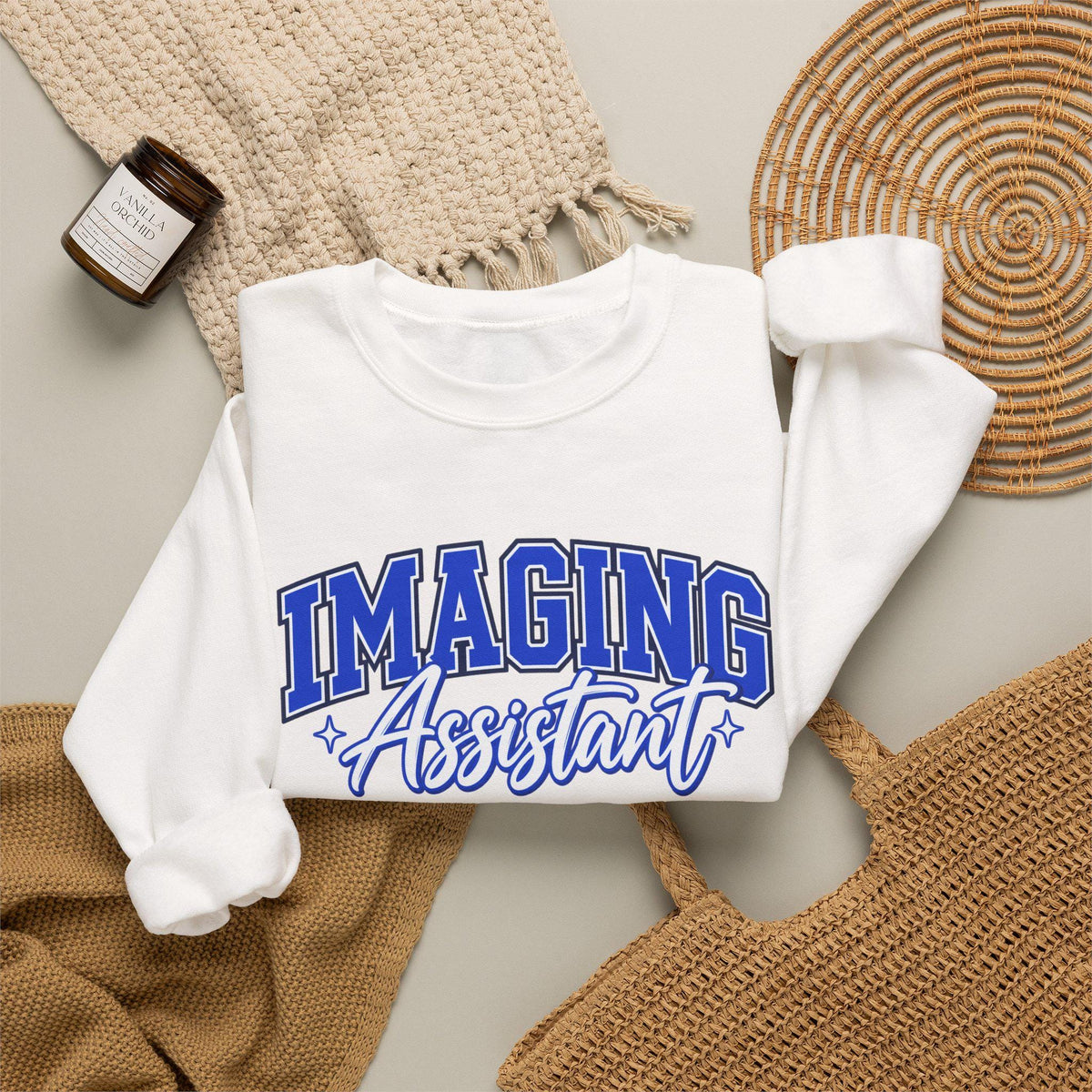 Imaging Assistant Sweatshirt, Retro Varsity Script Crewneck, Radiology Tech Gift, Medical Imaging Pullover