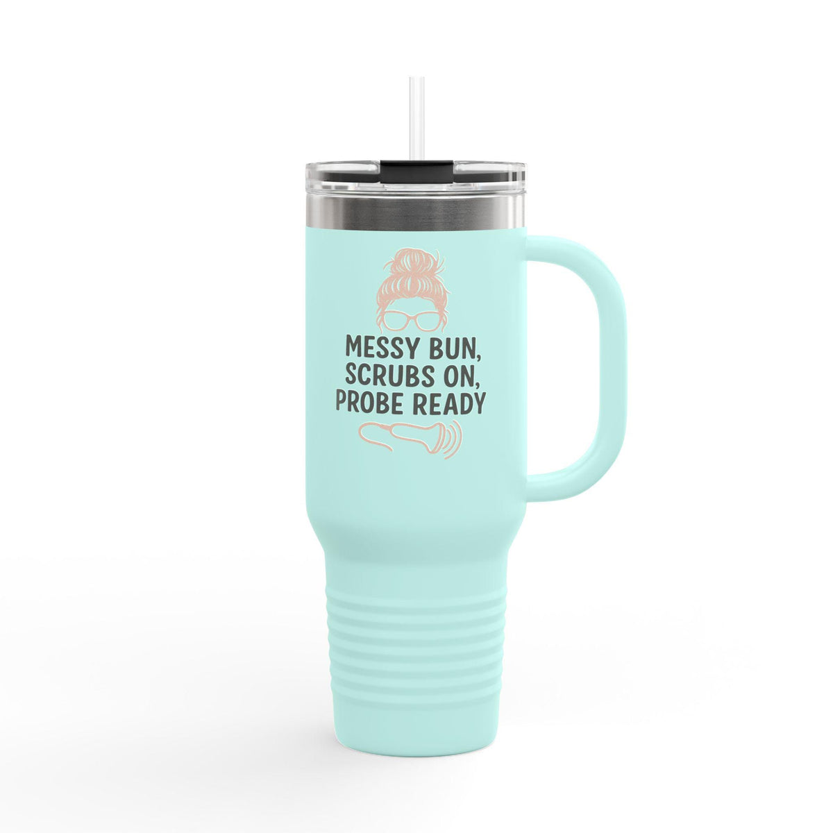 40oz Insulated Stainless Steel Travel Mug, Nurse Gift, Leak-Resistant Tumbler